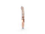 Rose gold Pavé Round Diamond Wave Band with Shared Prong Setting_4