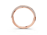Rose gold Pavé Round Diamond Wave Band with Shared Prong Setting_5