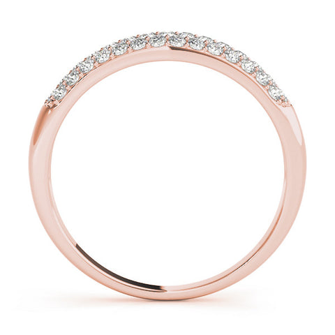 Rose gold Pavé Round Diamond White Gold Eternity Band 1