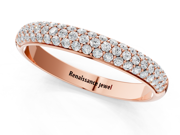 Rose gold Pavé Round Diamond White Gold Eternity Band