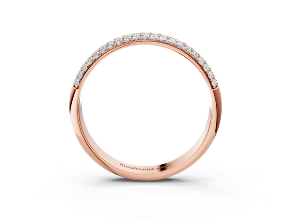 Rose gold Pavé Round Diamond White Gold Eternity Band