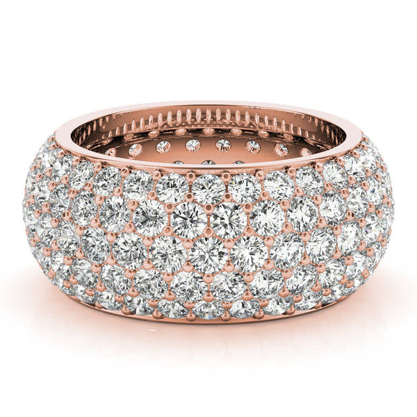 Rose gold Pavé Round Diamond Wide Band with Micro-Prong Setting