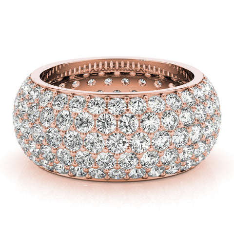 Rose gold Pavé Round Diamond Wide Band with Micro-Prong Setting 1