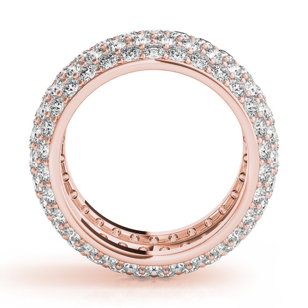 Rose gold Pavé Round Diamond Wide Band with Micro-Prong Setting 2