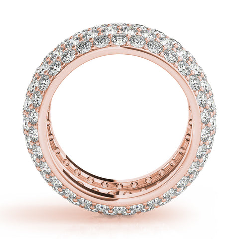 Rose gold Pavé Round Diamond Wide Band with Micro-Prong Setting 2