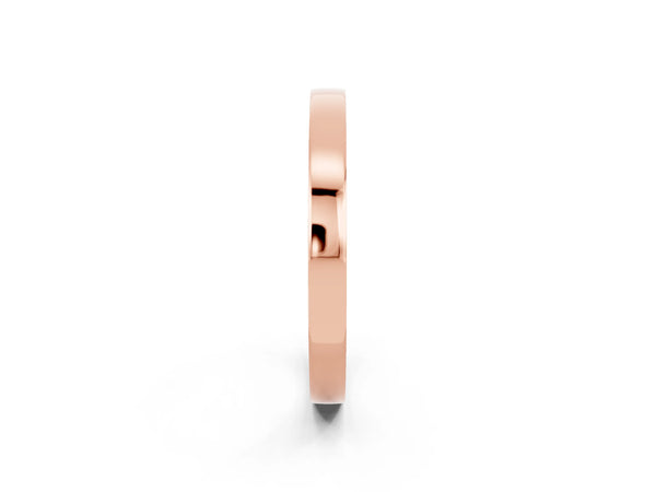 Rose Gold Round Lab-Grown Emerald Side Pave Half Eternity Band with Plain Top