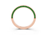 Rose gold Pavé Round Emerald Channel Set Band_21