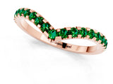 Rose gold Pavé Round Emerald Chevron Band with Shared Prong Setting_7