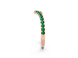 Rose gold Pavé Round Emerald Chevron Band with Shared Prong Setting_8