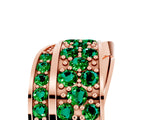 Rose gold Pavé Round Emerald Crossover Band with Bead Prong Setting_11