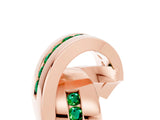 Rose gold Pavé Round Emerald Crossover Band with Channel Setting_11