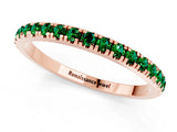 Rose gold Pavé Round Emerald Half Eternity Band with Shared Prong Setting_7