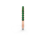 Rose gold Pavé Round Emerald Half Eternity Band with Shared Prong Setting_8