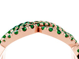 Rose gold Pavé Round Emerald Infinity Twist Band with Shared Prong Setting_10