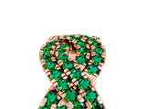 Rose gold Pavé Round Emerald Infinity Twist Band with Shared Prong Setting_11