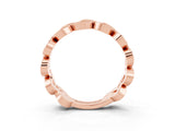 Rose gold Pavé Round Emerald Interlocking Eternity Band with Bezel Prong Setting_9
