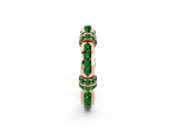 Rose gold Pavé Round Emerald Link Band with Bezel Setting_32