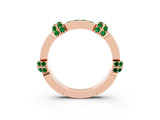 Rose gold Pavé Round Emerald Link Band with Bezel Setting_33