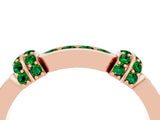 Rose gold Pavé Round Emerald Link Band with Bezel Setting_34