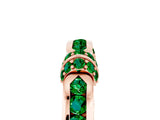 Rose gold Pavé Round Emerald Link Band with Bezel Setting_35