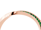 Rose gold Pavé Round Emerald Twist Band_10