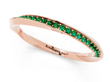 Rose gold Pavé Round Emerald Twist Band_13