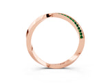 Rose gold Pavé Round Emerald Twist Band_15