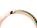 Rose gold Pavé Round Emerald Twist Band_16