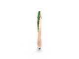 Rose gold Pavé Round Emerald Twist Band_8