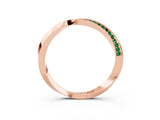 Rose gold Pavé Round Emerald Twist Band_9
