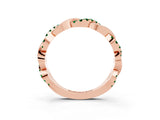 Rose gold Pavé Round Emerald Twist Eternity Band with Shared Prong Setting_21
