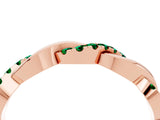 Rose gold Pavé Round Emerald Twist Eternity Band with Shared Prong Setting_22