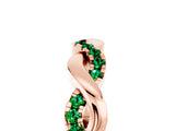 Rose gold Pavé Round Emerald Twist Eternity Band with Shared Prong Setting_23