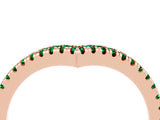 Rose gold Pavé Round Emerald V-Shaped Chevron Band with Shared Prong Setting_10