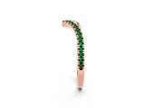 Rose gold Pavé Round Emerald V-Shaped Chevron Band with Shared Prong Setting_8