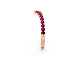 Rose gold Pavé Round Garnet Chevron Band with Shared Prong Setting_8