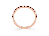 Rose gold Pavé Round Garnet Chevron Band with Shared Prong Setting_9