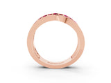 Rose gold Pavé Round Garnet Crossover Band with Bead Prong Setting_9