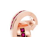 Rose gold Pavé Round Garnet Crossover Band with Channel Setting_11