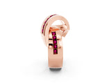 Rose gold Pavé Round Garnet Crossover Band with Channel Setting_8