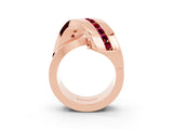 Rose gold Pavé Round Garnet Crossover Band with Channel Setting_9