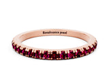 Rose gold Pavé Round Garnet Half Eternity Band with Shared Prong Setting_6