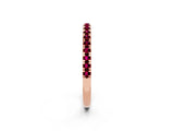 Rose gold Pavé Round Garnet Half Eternity Band with Shared Prong Setting_8