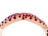 Rose gold Pavé Round Garnet Infinity Twist Band with Shared Prong Setting_10