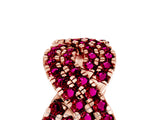 Rose gold Pavé Round Garnet Infinity Twist Band with Shared Prong Setting_11