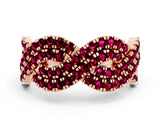 Rose gold Pavé Round Garnet Infinity Twist Band with Shared Prong Setting_6