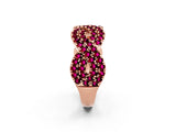 Rose gold Pavé Round Garnet Infinity Twist Band with Shared Prong Setting_8