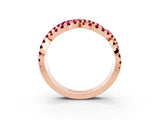 Rose gold Pavé Round Garnet Infinity Twist Band with Shared Prong Setting_9