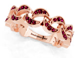 Rose gold Pavé Round Garnet Interlocking Eternity Band with Bezel Prong Setting_7