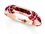 Rose gold Pavé Round Garnet Link Band with Bezel Setting_31